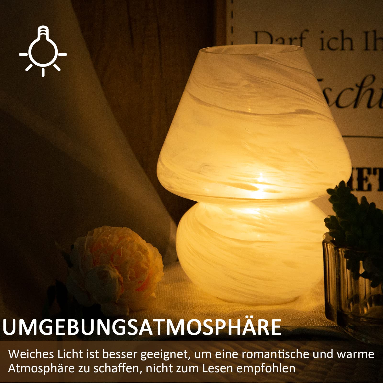 Mushroom Tischlampe – Aesthetic Pilzlampe mit warmem Ambient Licht für Schlafzimmer