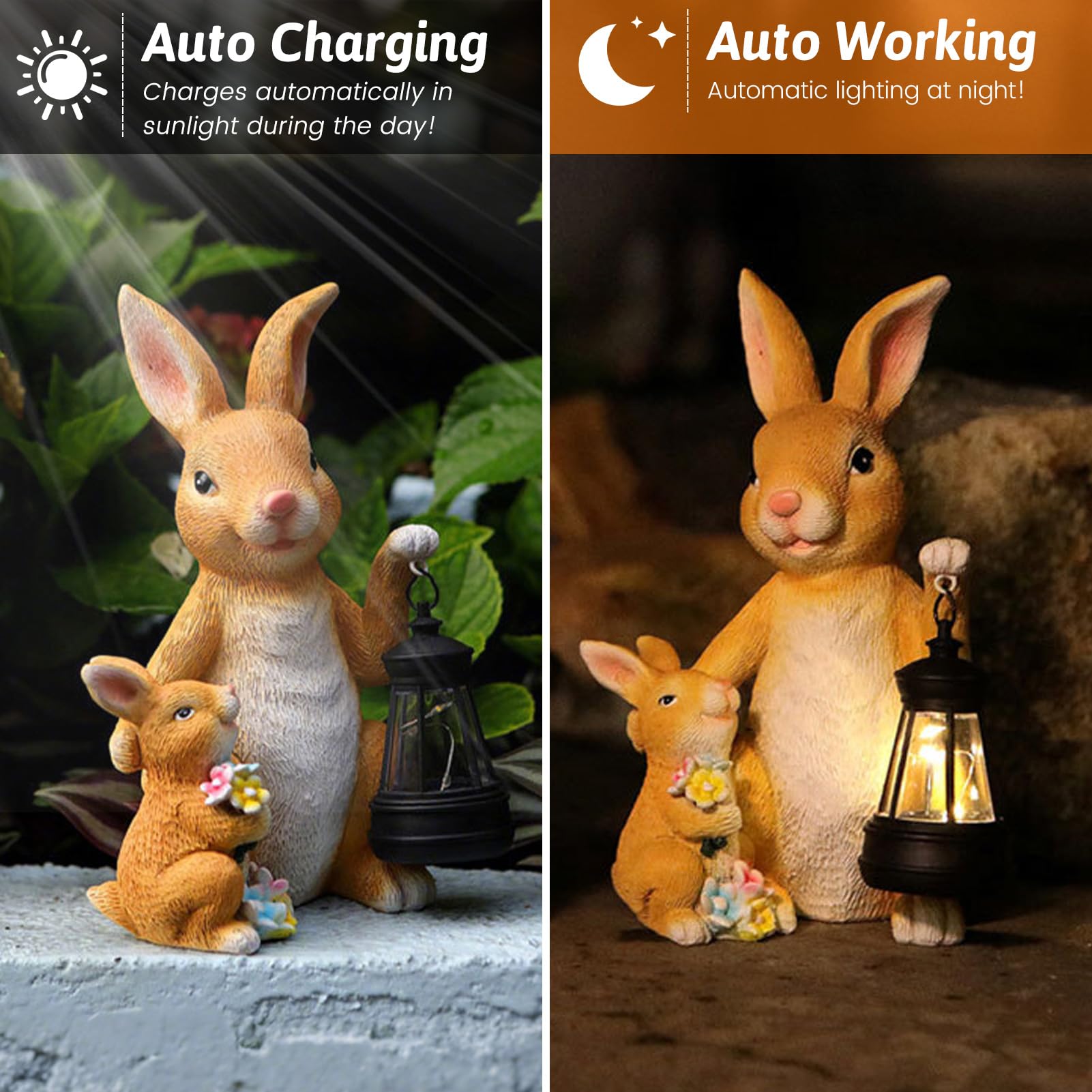 Solar Osterhasen Figuren – Garten Deko für Balkon, Terrasse & Frühlingsdeko