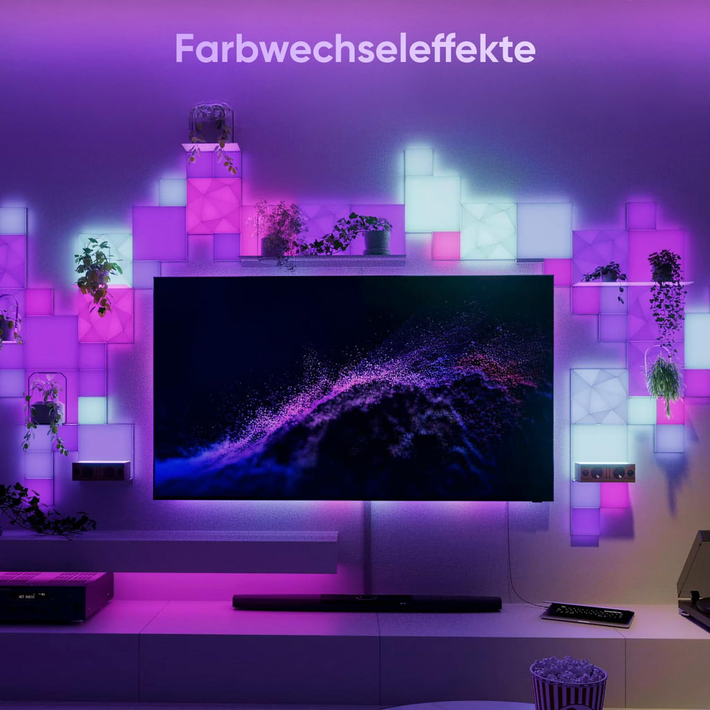 Nanoleaf Blocks Starter Kit – Smarte RGBW LED Wandpaneele, 6 quadratische Lichtpanels
