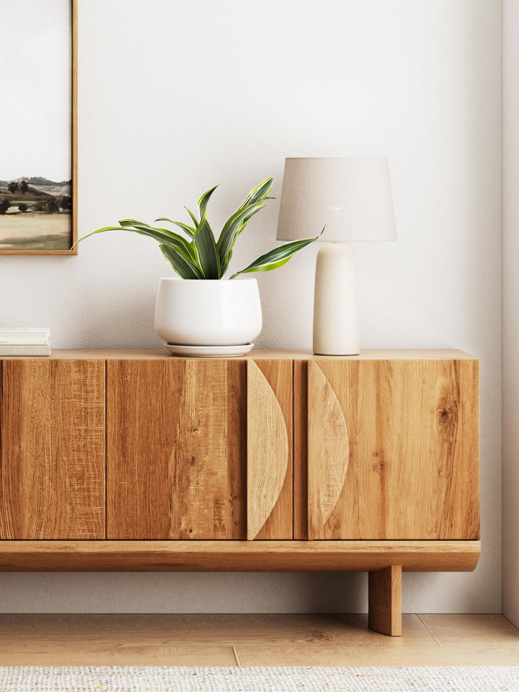 LE TAUCI Keramik Blumentopf 25cm Mattweiß – mit Untersetzer, Innen