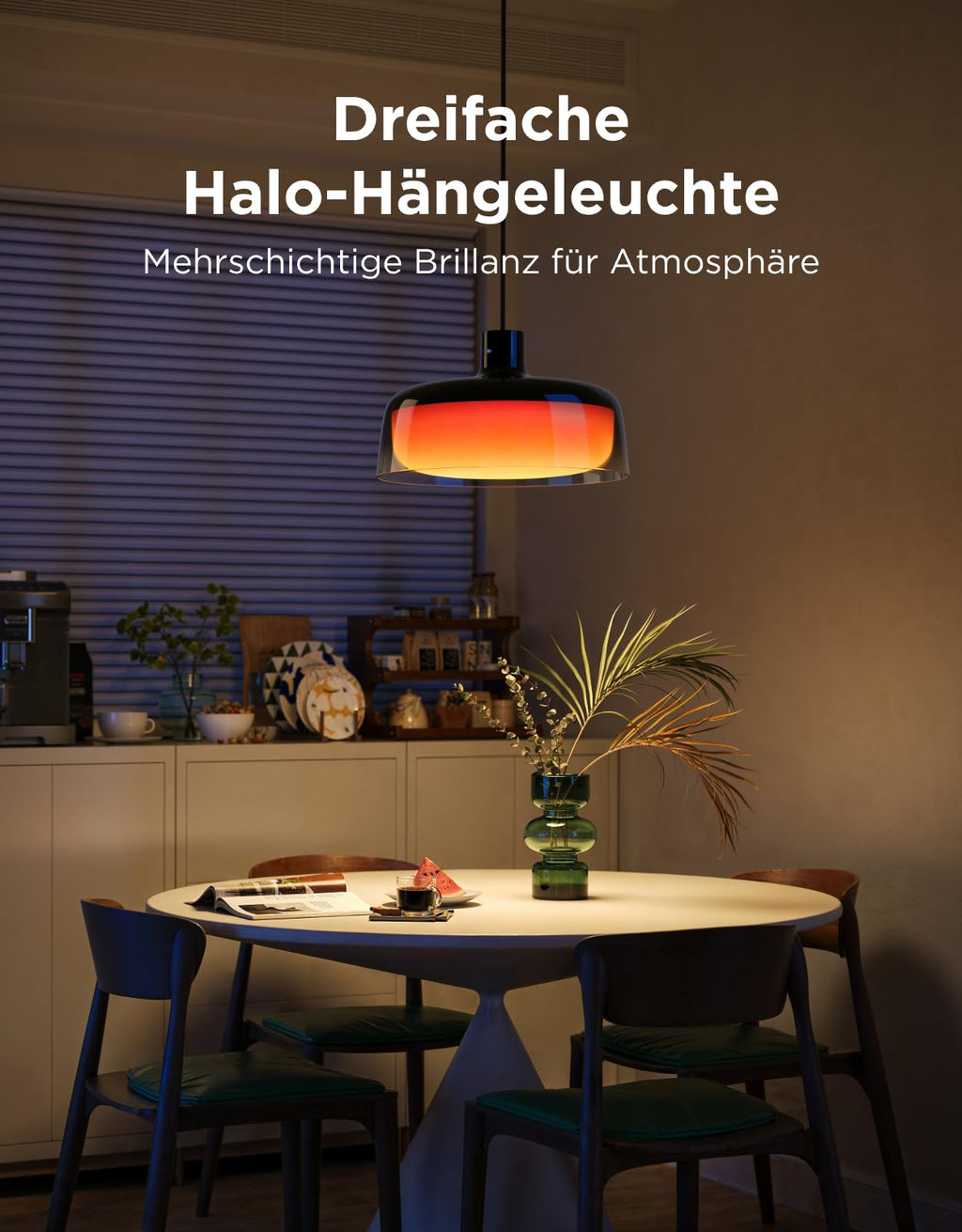 Smart RGBIC Pendelleuchte dimmbar – Moderne LED Hängelampe mit Weißlicht für Esstisch & Küche