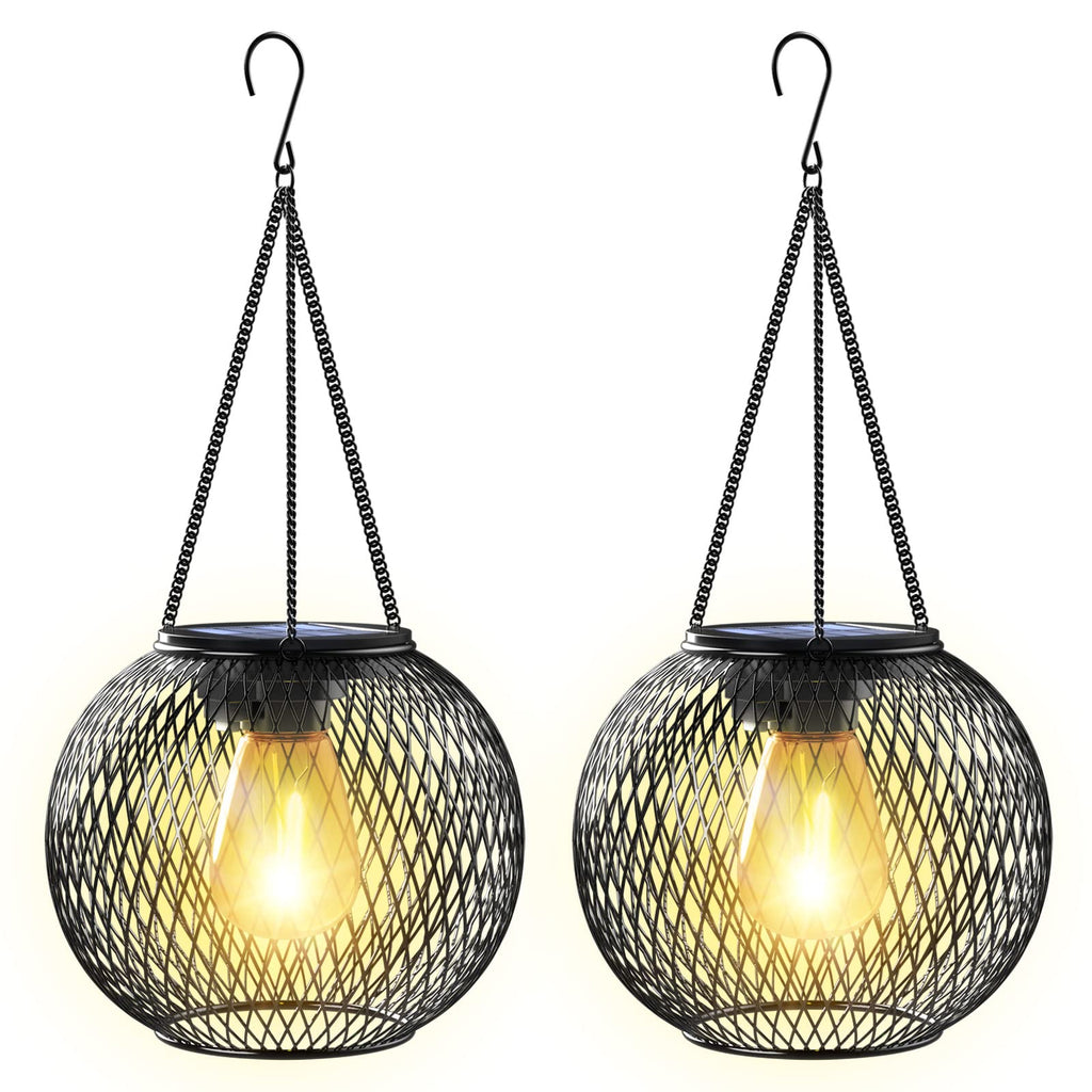 KagoLing Solar Laterne Hängend 2er Set – LED Solarlampen für Garten, Balkon & Terrasse