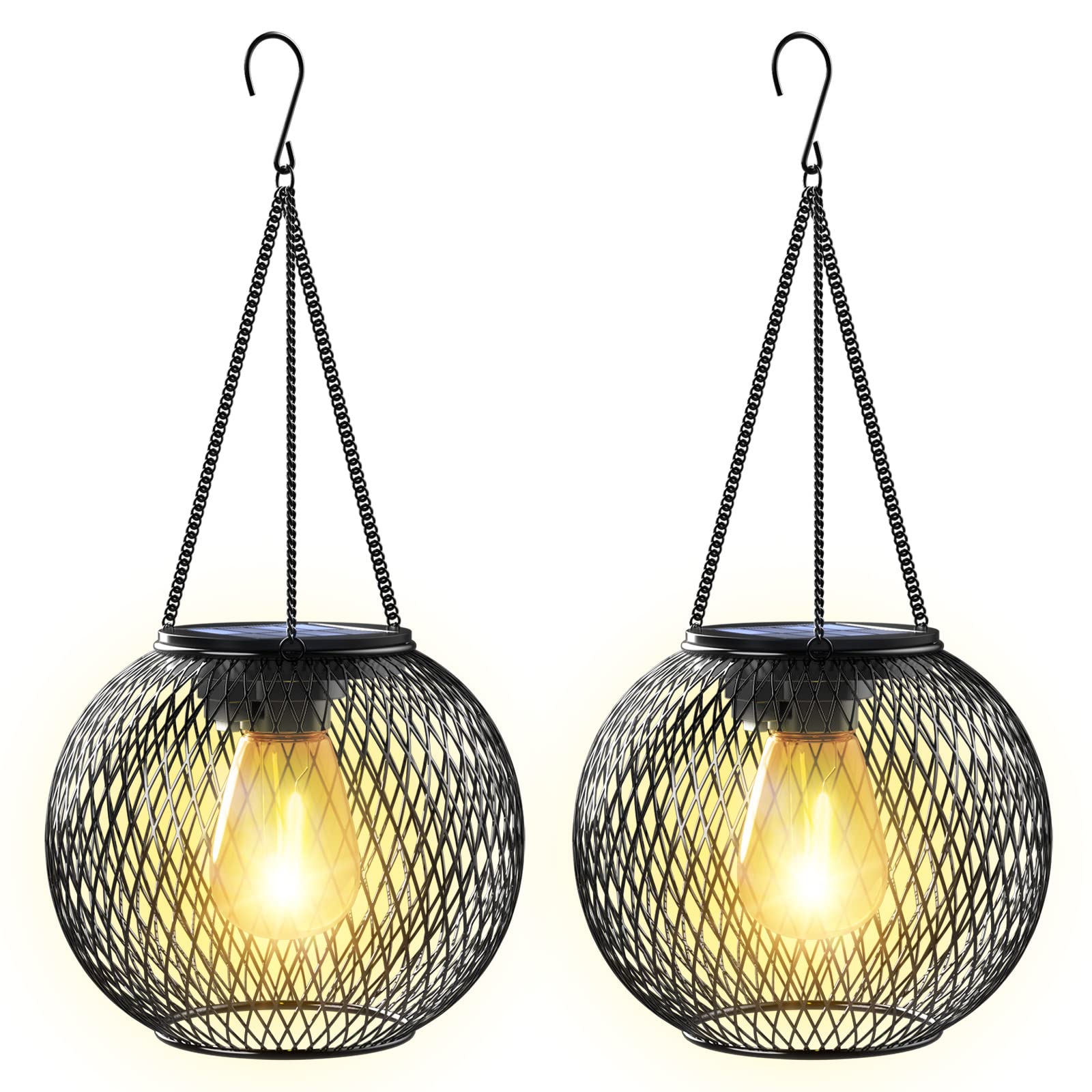 KagoLing Solar Laterne Hängend 2er Set – LED Solarlampen für Garten, Balkon & Terrasse