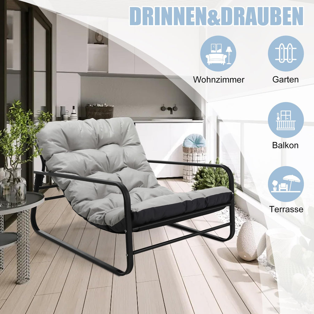 Gartenliege mit Polster – Bequemer Relaxsessel für Balkon, Terrasse & Garten