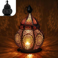 Orientalische Metall Laterne – Marokkanische Vintage Lampe mit Schatteneffekt für Balkon & Wohnzimmer