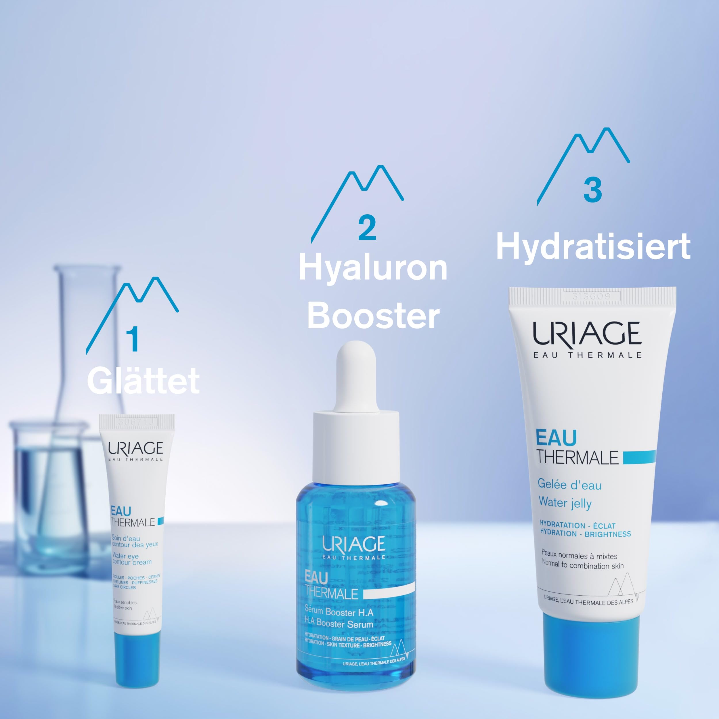 Uriage Thermale Water Jelly Gel – 24h Feuchtigkeit für normale & Mischhaut, kühlend & leicht, 40 ml