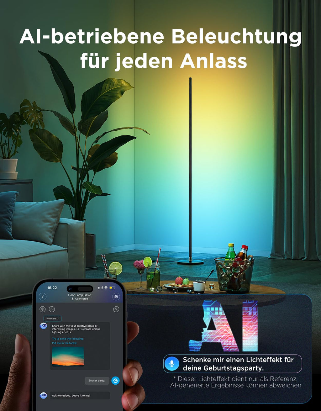 Govee RGBIC LED Stehlampe Smart | WiFi Standleuchte Wohnzimmer