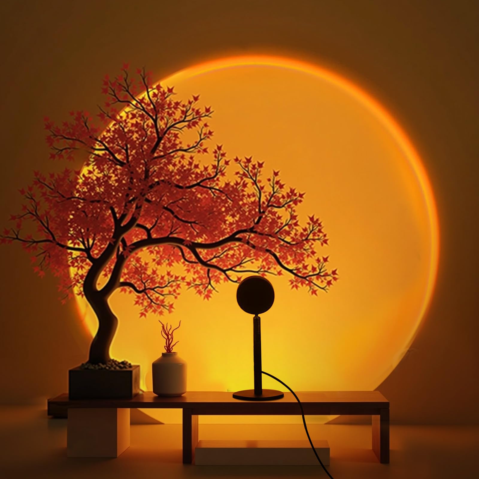 Sunset Projection Lamp – Aesthetic Ambient Lighting for Cozy Bedroom & Home Decor