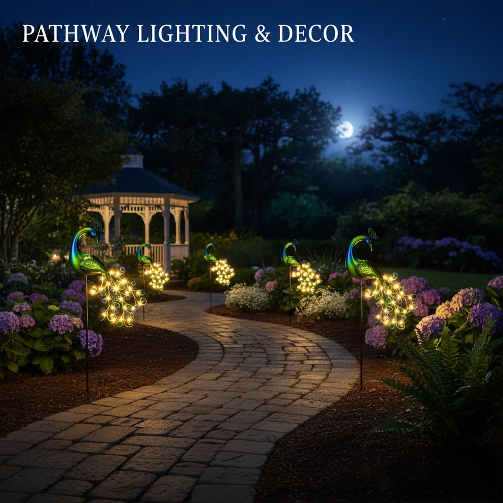 Solar Gartenleuchte Pfau 🦚 LED Gartendeko Licht für Balkon Terrasse & Garten