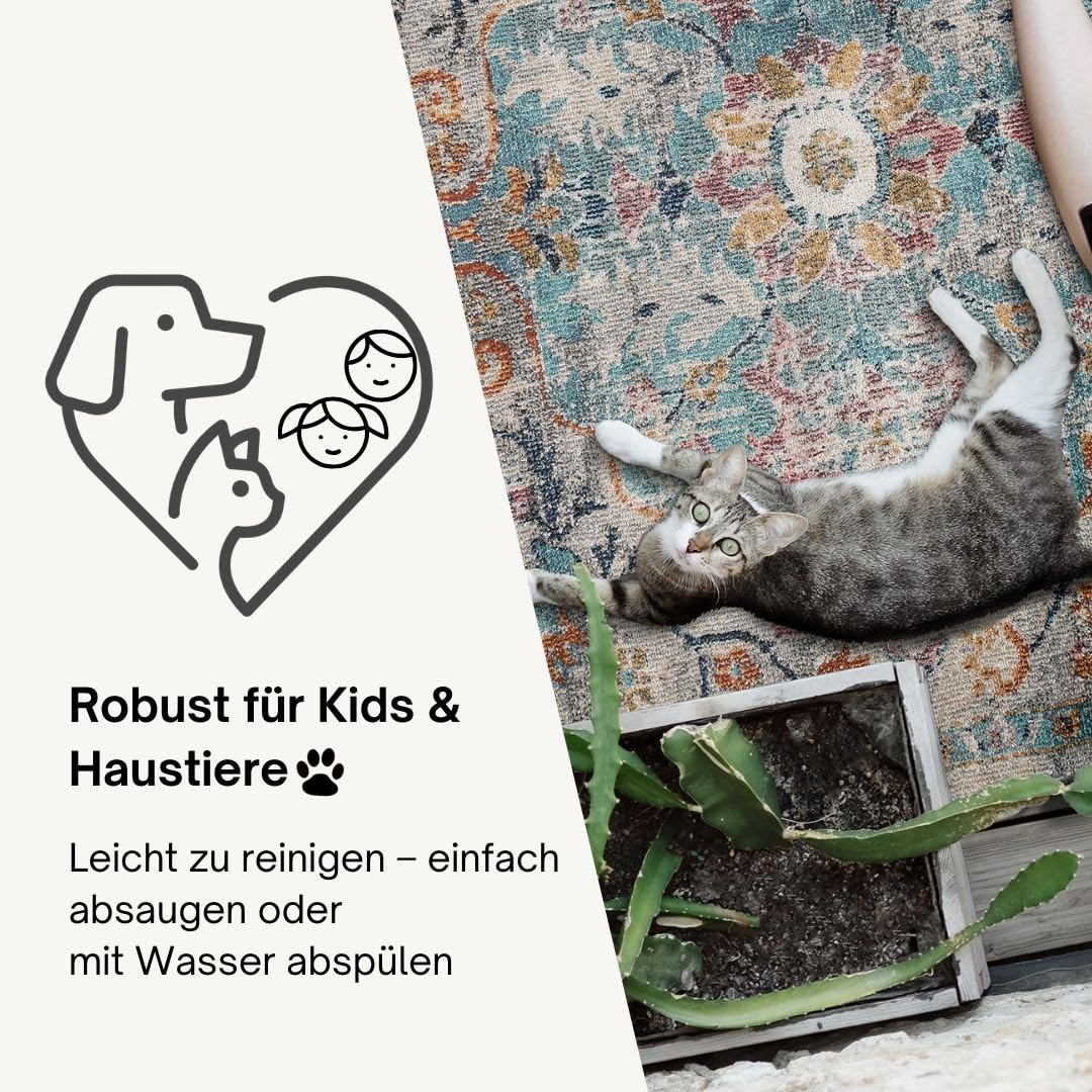 Outdoor Teppich Palma 160x230 cm – wetterfester Balkon & Garten Teppich UV-beständig bunt