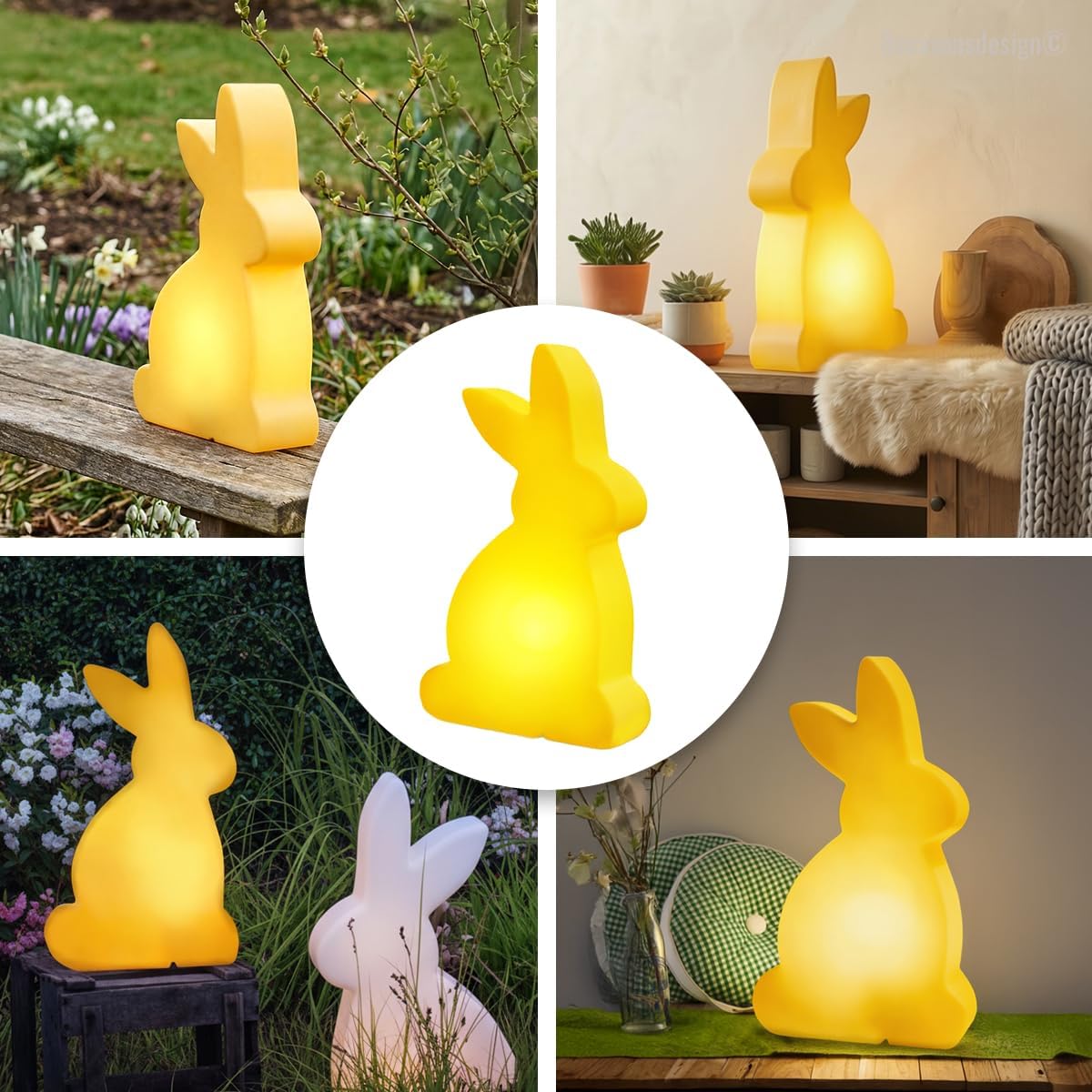 LED Osterhase Dekolampe 50 cm – Shining Rabbit Frühlingsdeko Garten & Terrasse