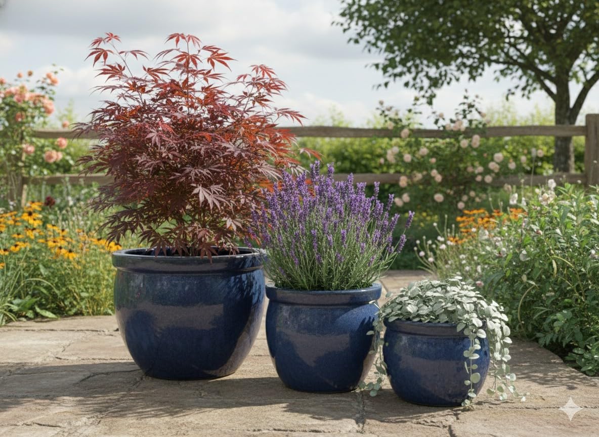Frostfester Keramik Blumentopf – Pflanzgefäß für Balkon, Terrasse & Garten