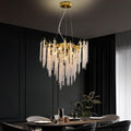 Luxus Kristall-Kronleuchter Gold, rund, dimmbar – Pendelleuchte 60cm
