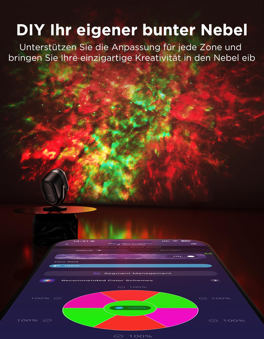 RGBW Sternenhimmel Projektor LED – Smart Galaxy Lampe mit Alexa & 50+ Szenen für Schlafzimmer