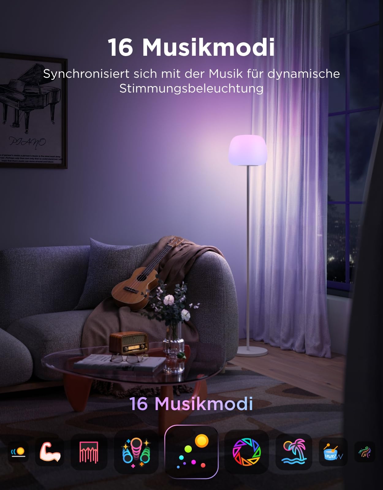 Govee Laterne LED Stehlampe RGBIC | Smart Standleuchte Wohnzimmer