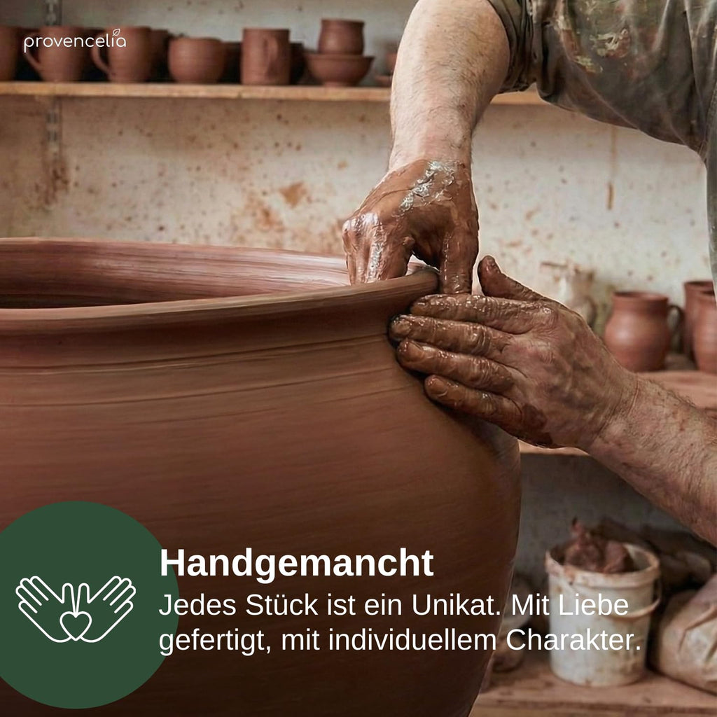 Keramik Blumentopf XL in Azurblau – Stilvoller Pflanzkübel für Balkon & Garten