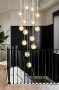 LED Kristall Pendelleuchte 14-flammig rund – Moderner Glas Kronleuchter für Wohnzimmer & Esszimmer