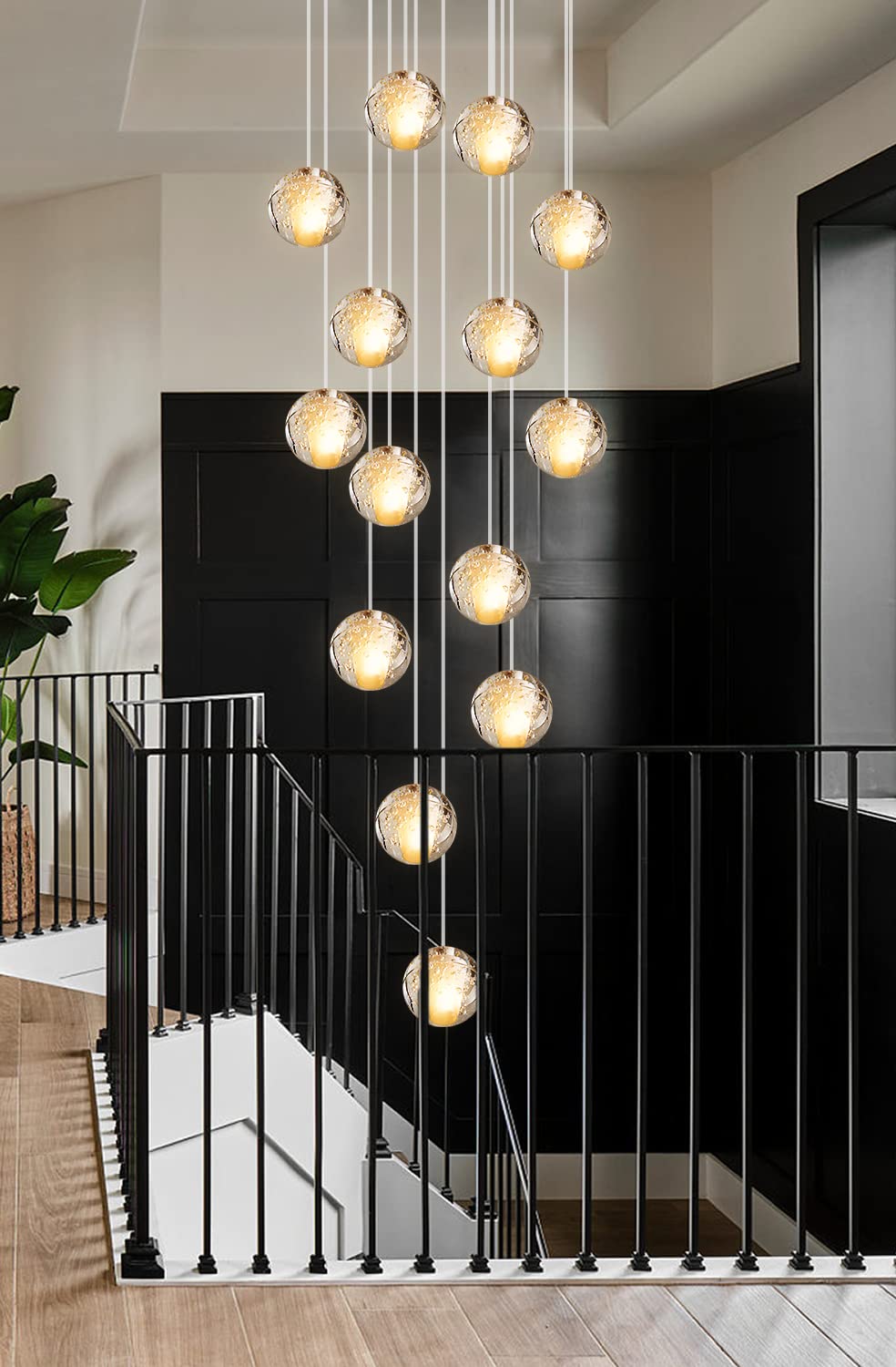 LED Kristall Pendelleuchte 14-flammig rund – Moderner Glas Kronleuchter für Wohnzimmer & Esszimmer