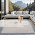 Outdoor Teppich Creme – Moderner Balkon & Terrasse Teppich wetterfest