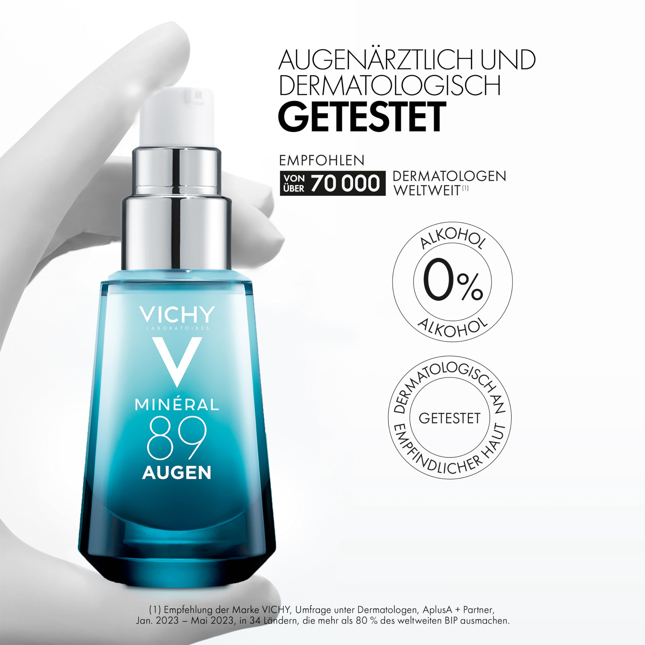 VICHY Augencreme Hyaluron Boost – gegen Augenringe & feine Linien, hydratisierend, 15 ml
