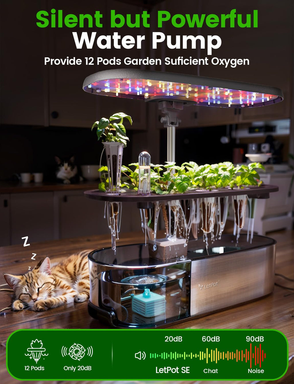 LETPOT LPH-SE WiFi Hydroponik System – Smart Herb Garden, 12 Hülsen