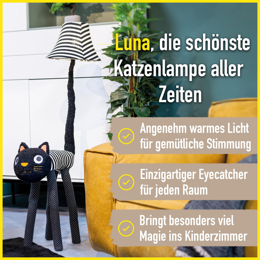 Happy Lamps Luna LED Stehlampe Kinderzimmer | Katze in Handarbeit