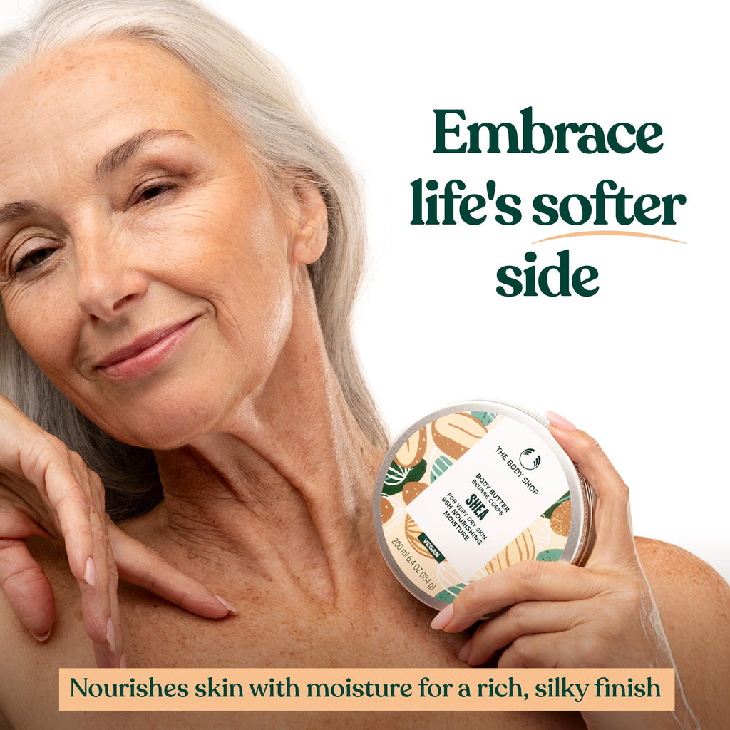 The Body Shop Shea Body Butter – Intensiv pflegende Körperbutter für trockene bis sehr trockene Haut, 200 ml