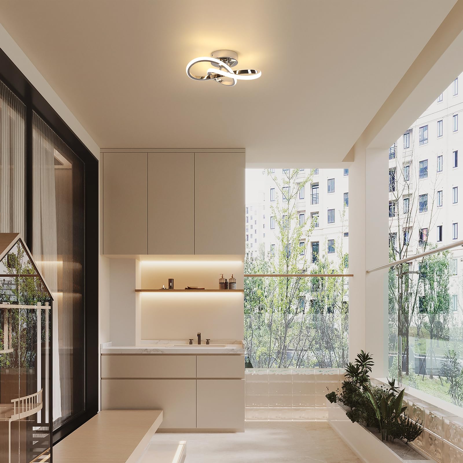 Moderne LED Deckenleuchte 30W – Warmweiß 3000K – Aluminium Design
