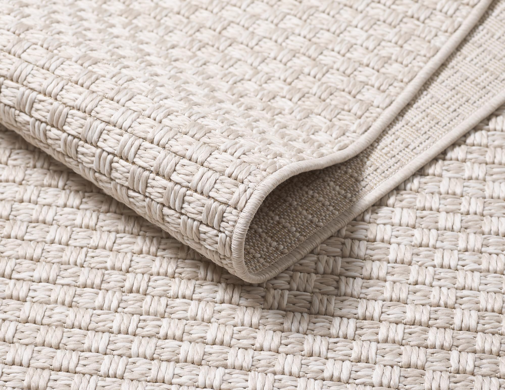 Outdoor Teppich Beige – Wetterfest für Balkon, Terrasse & Garten