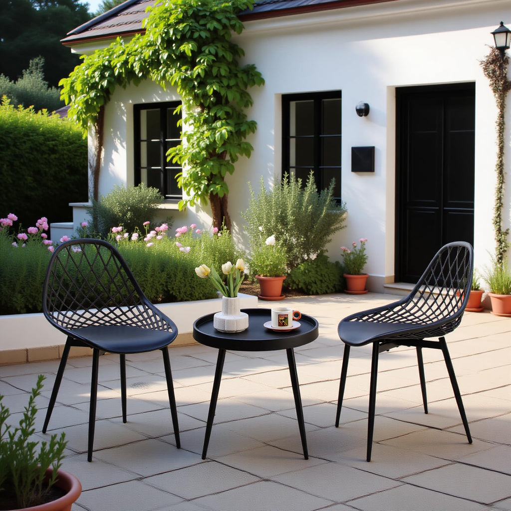 Balkonmöbel Set für 2 Personen – Bistrotisch mit 2 Stühlen, modern & platzsparend