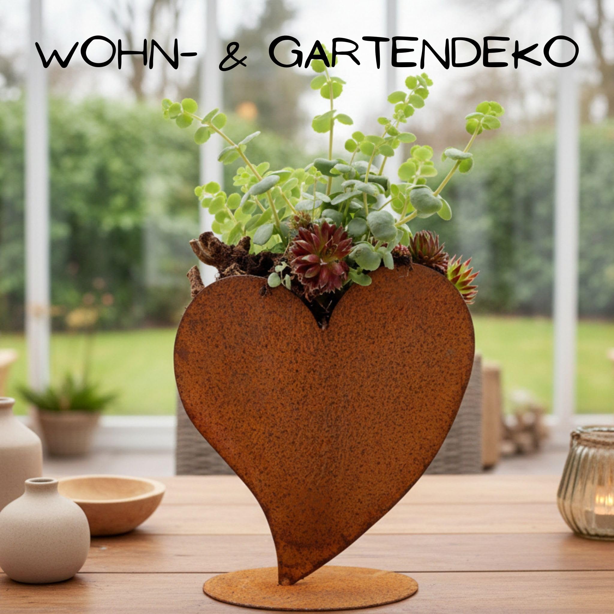 Rostikal Pflanzherz Edelrost 32 cm – Cortenstahl Herz Gartendeko wetterfest