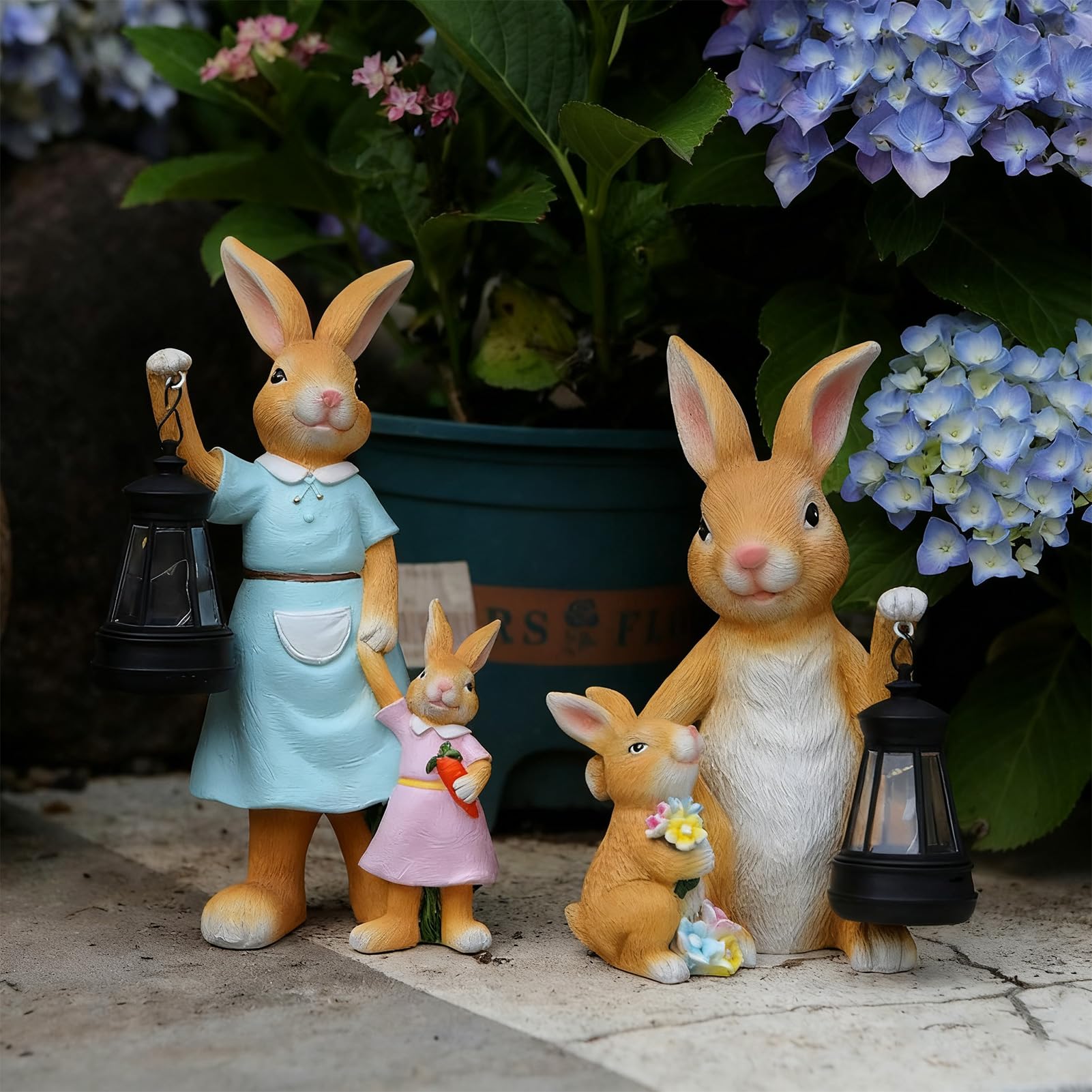 Solar Osterhasen Figuren – Garten Deko für Balkon, Terrasse & Frühlingsdeko