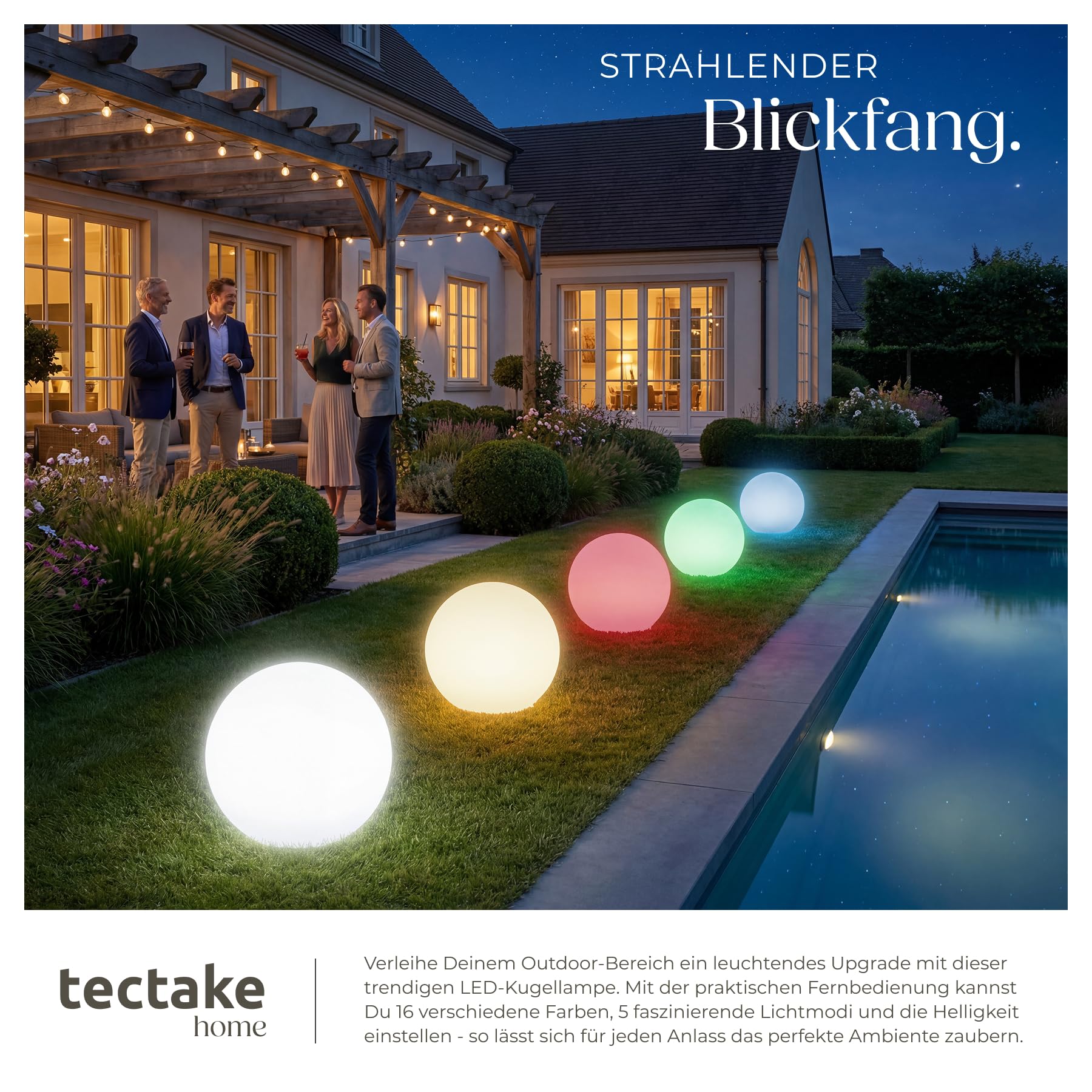 Solarlampen Außen Set – LED Solarkugeln für Garten, Terrasse & Balkon Warmweiß