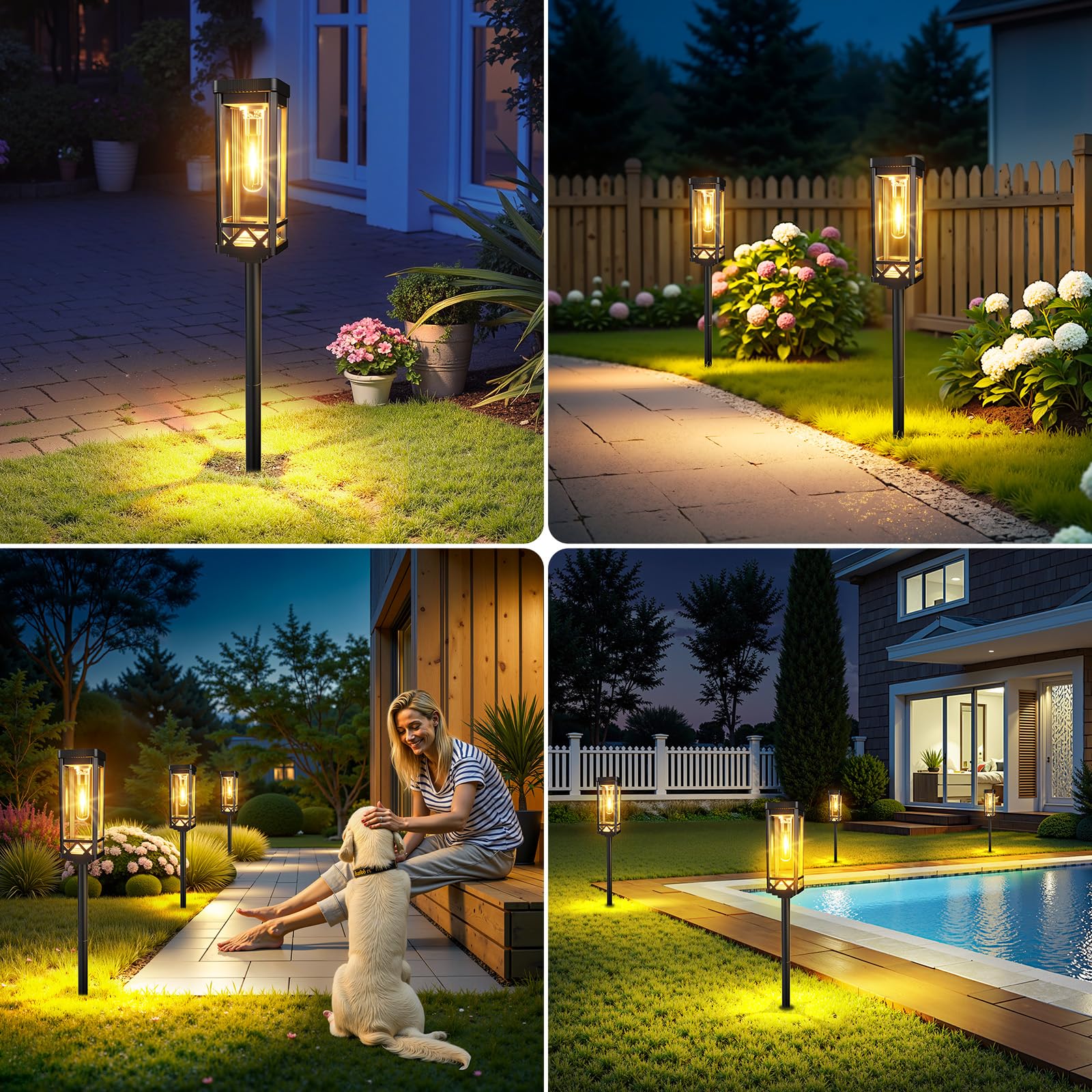 Solar Gartenleuchten 6er Set superhell wasserdicht Rasen Balkon Gehweg Deko