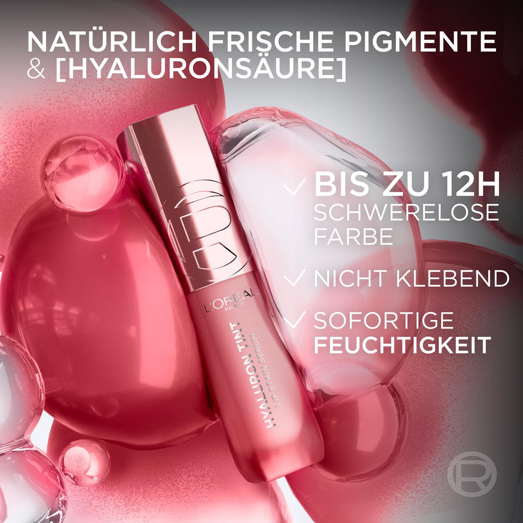 L'Oréal Paris Hyaluron Tint Lip Serum – 12H Hydration & Lip Stain