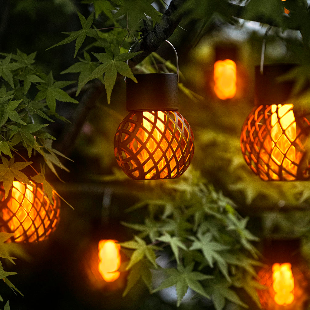 Solar Hängeleuchten Außen – Flackernde Flamme Wasserdicht Garten Deko