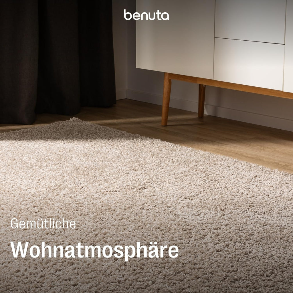 Hochflor Teppich Beige – Weich, Luxus & Komfort für Wohnzimmer