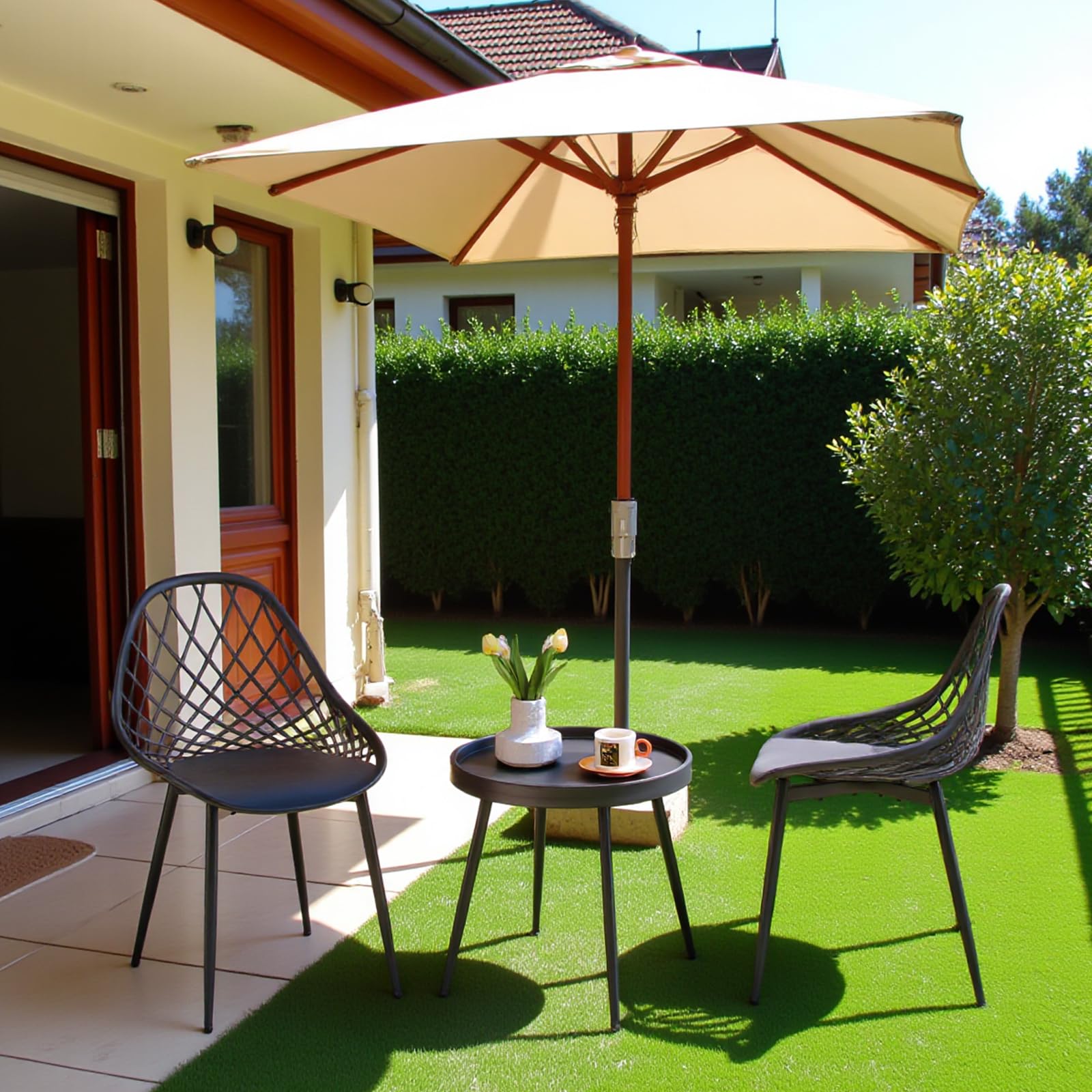 Balkonmöbel Set für 2 Personen – Bistrotisch mit 2 Stühlen, modern & platzsparend