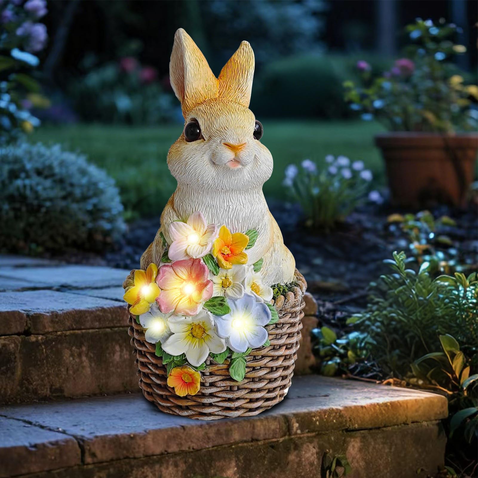 Solar Osterhase Figur – Garten Deko mit LED Laterne für Balkon, Terrasse & Ostern