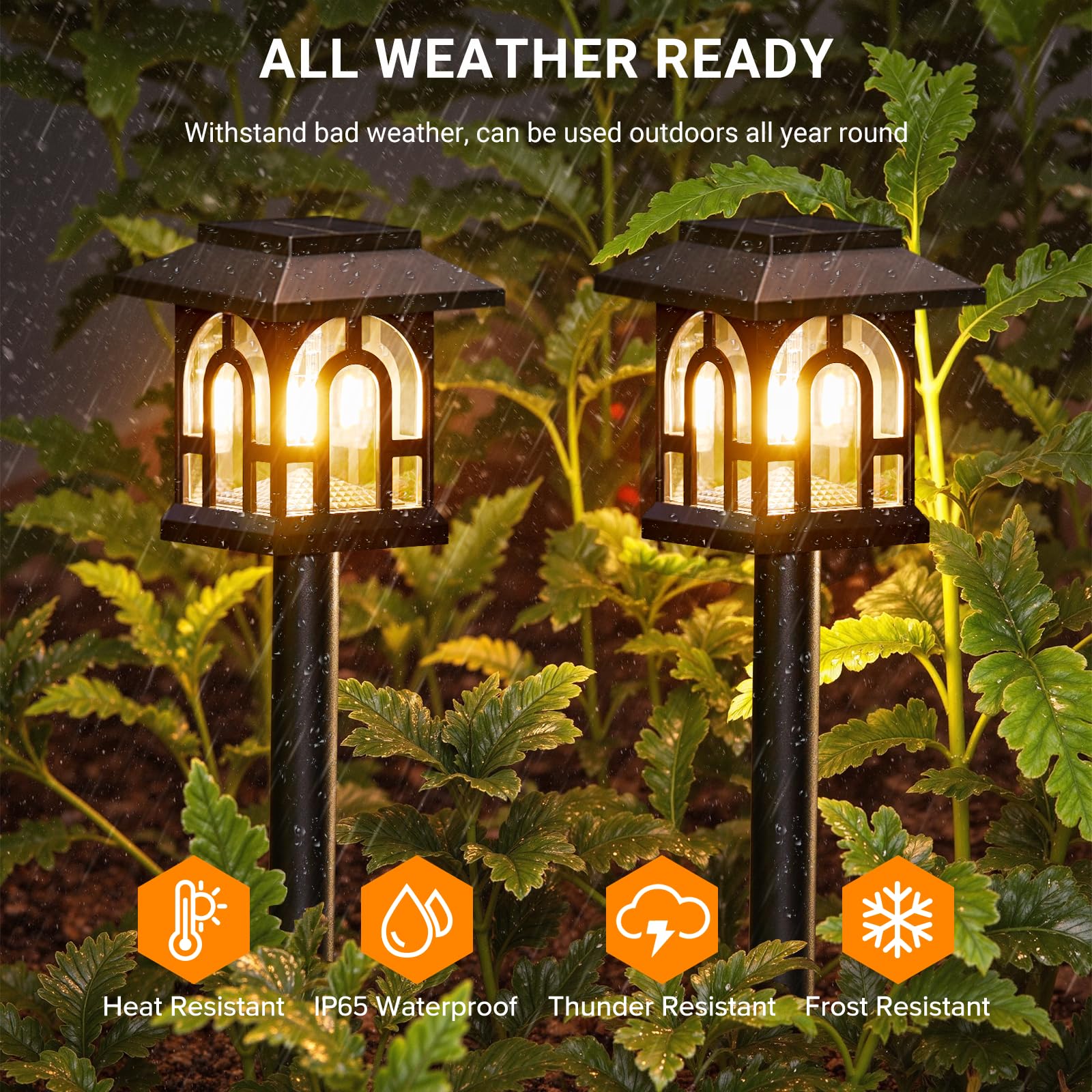 TuyLuxe Solarlampen Garten 8er Set – LED Außenleuchten warmweiß wasserdicht