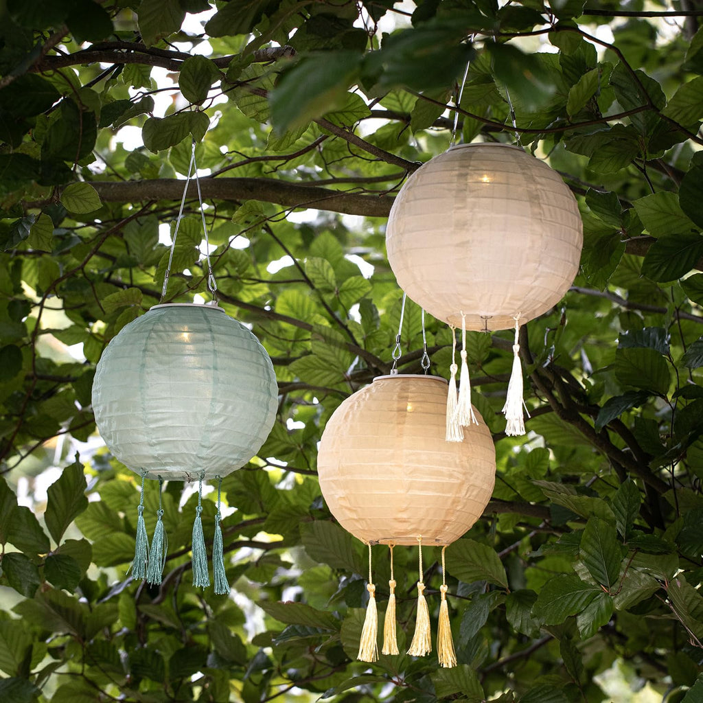 Solar Lampions Türkis 3er Set – LED Außenlaterne, Wetterfest, Gartenbeleuchtung Lucena