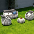 Outdoor Lounge Set für 4 Personen mit drehbaren Sesseln – Modern & wetterfest