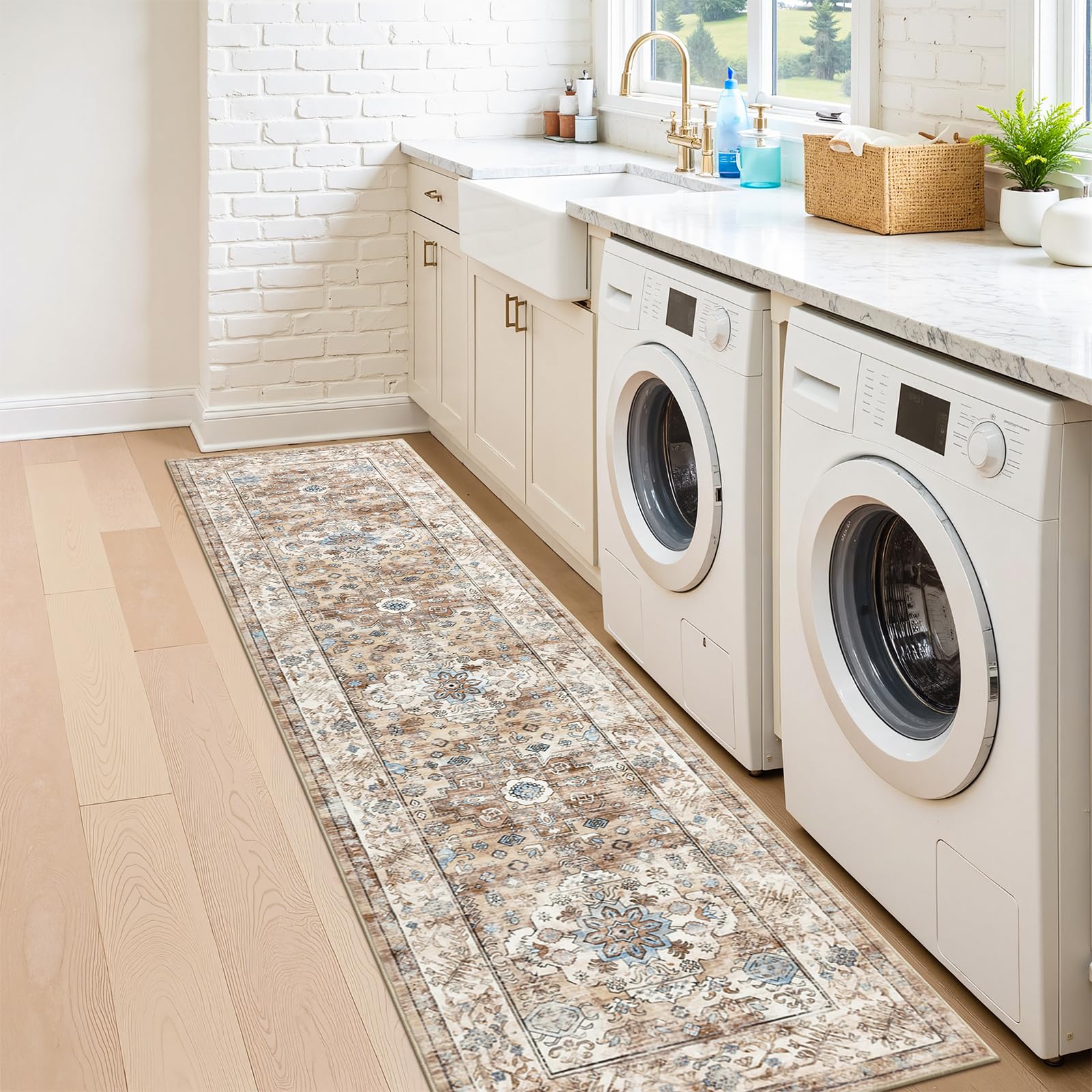 Läufer Teppich 60x240 cm – Rutschfester Flur & Küchenläufer Waschbar