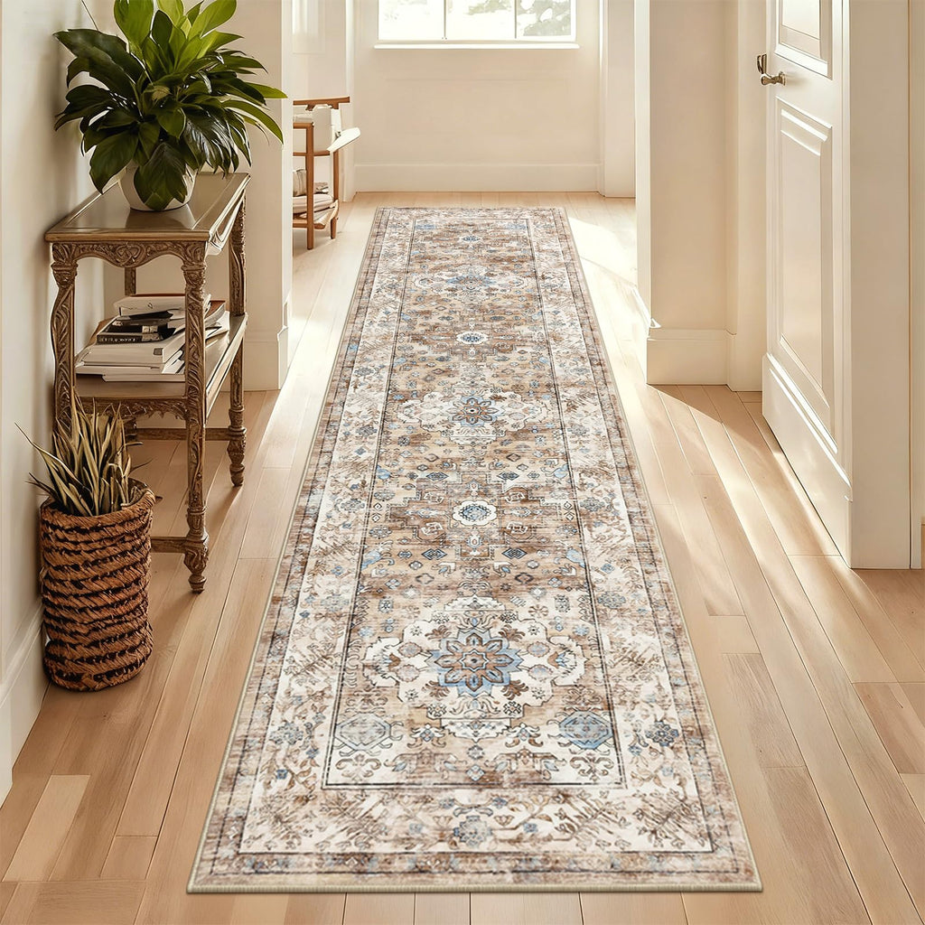 Läufer Teppich 60x240 cm – Rutschfester Flur & Küchenläufer Waschbar