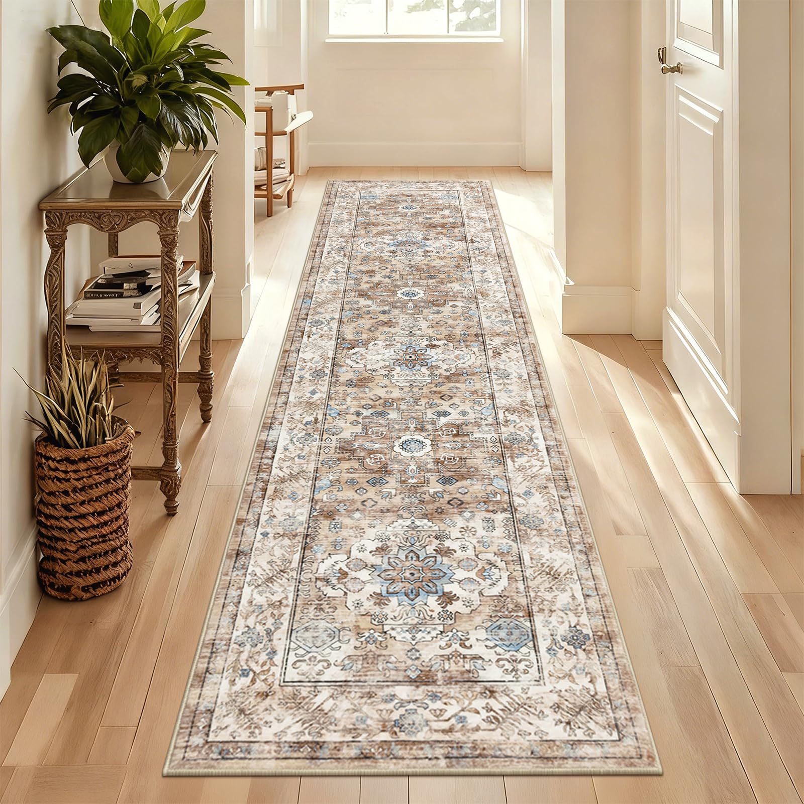 Läufer Teppich 60x240 cm – Rutschfester Flur & Küchenläufer Waschbar