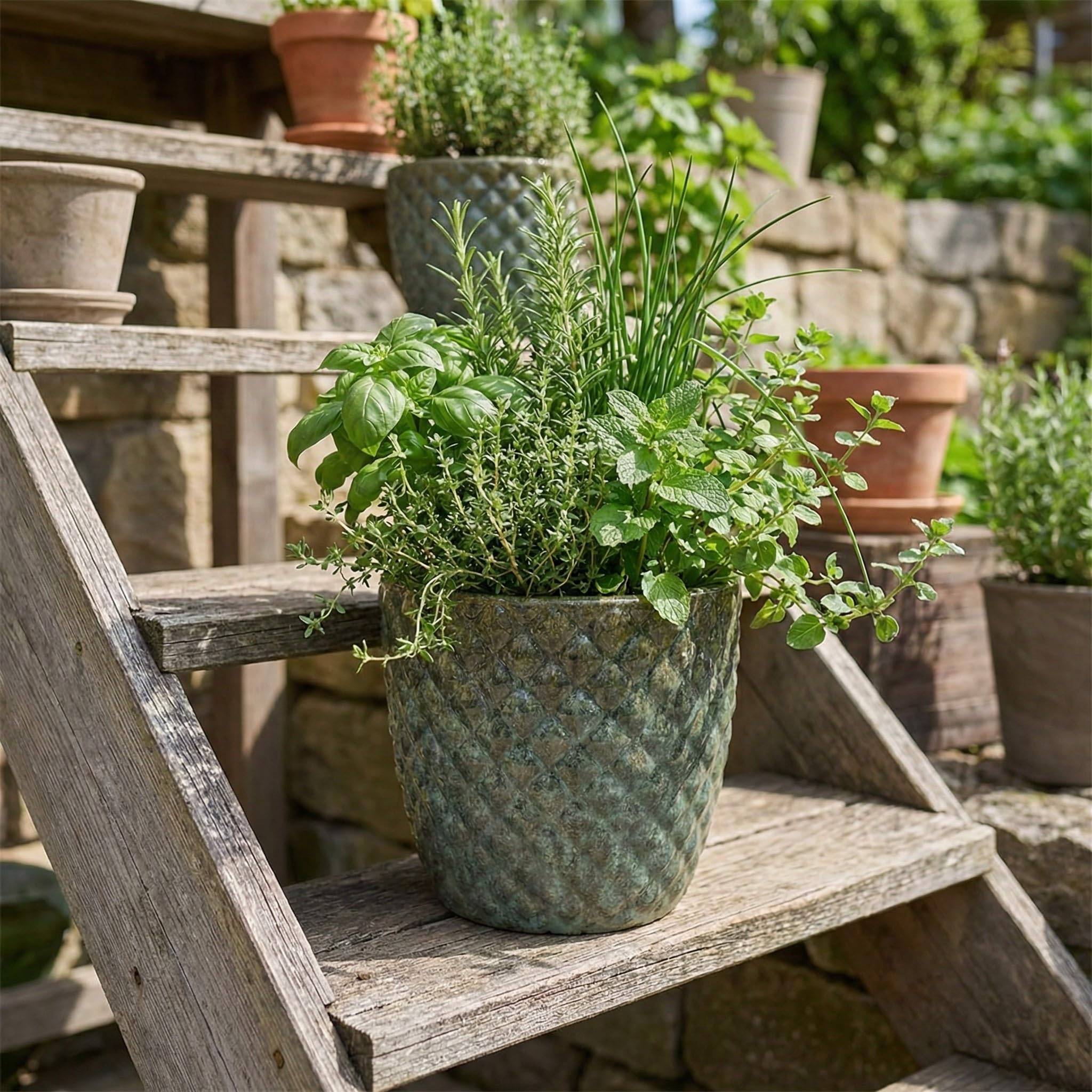 Großer Keramik Pflanzkübel frostfest – Moderner Blumentopf für Garten & Terrasse
