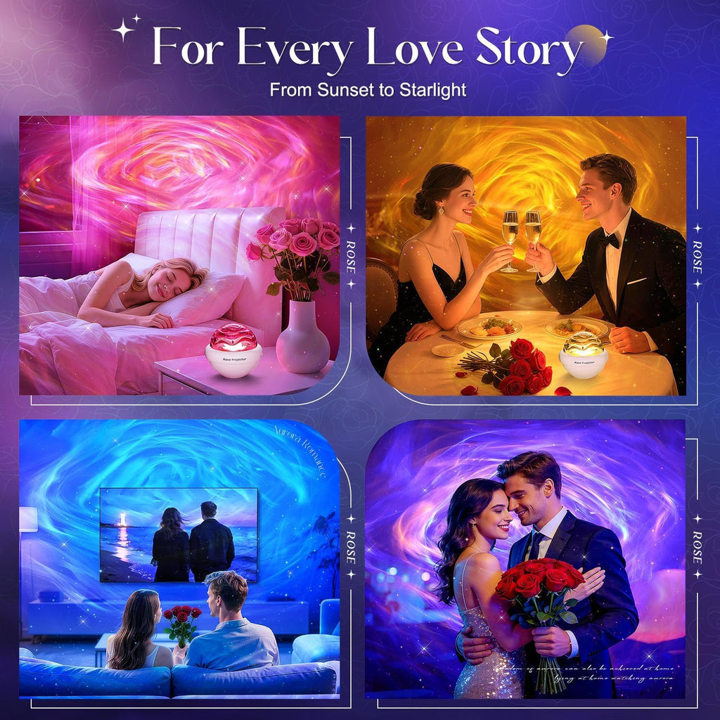 Aurora Projektor mit 15 Farben – Romantische Galaxy Lampe für Schlafzimmer