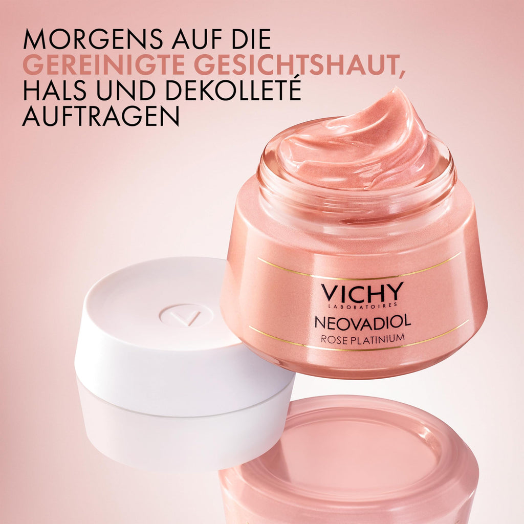 VICHY Rosé Platinium Tagespflege – revitalisierende Anti-Aging Creme für sehr reife & trockene Haut, 50 ml