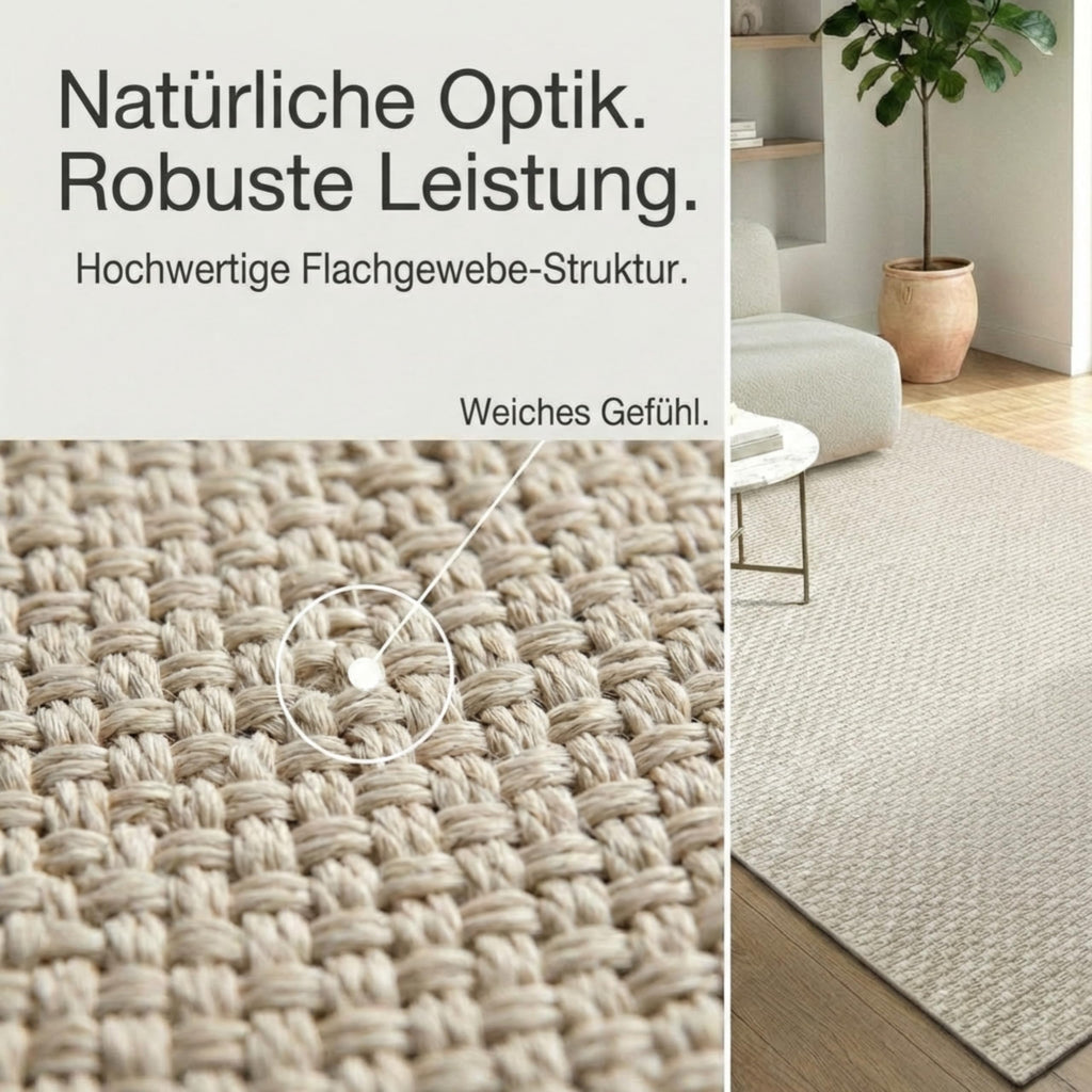 Outdoor Teppich Beige – Wetterfest für Balkon, Terrasse & Garten