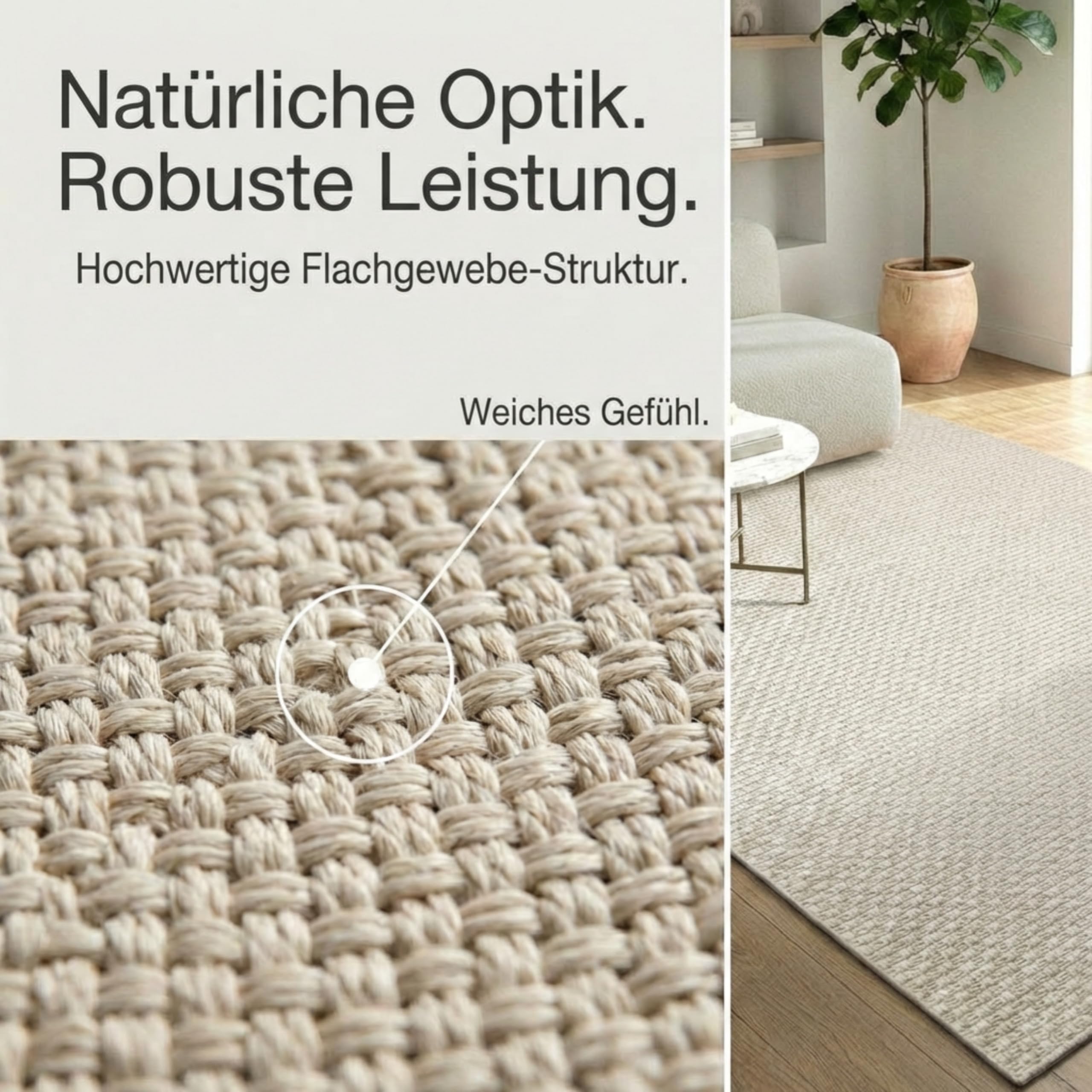 Outdoor Teppich Beige – Wetterfest für Balkon, Terrasse & Garten